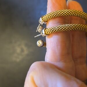 Gold Tone Thick Hoop Earrings